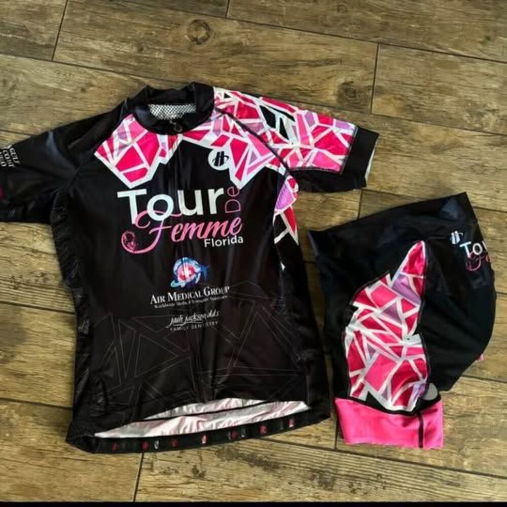 Tour De Femme Size Women’s Cycling Kit Large L Shorts Jersey